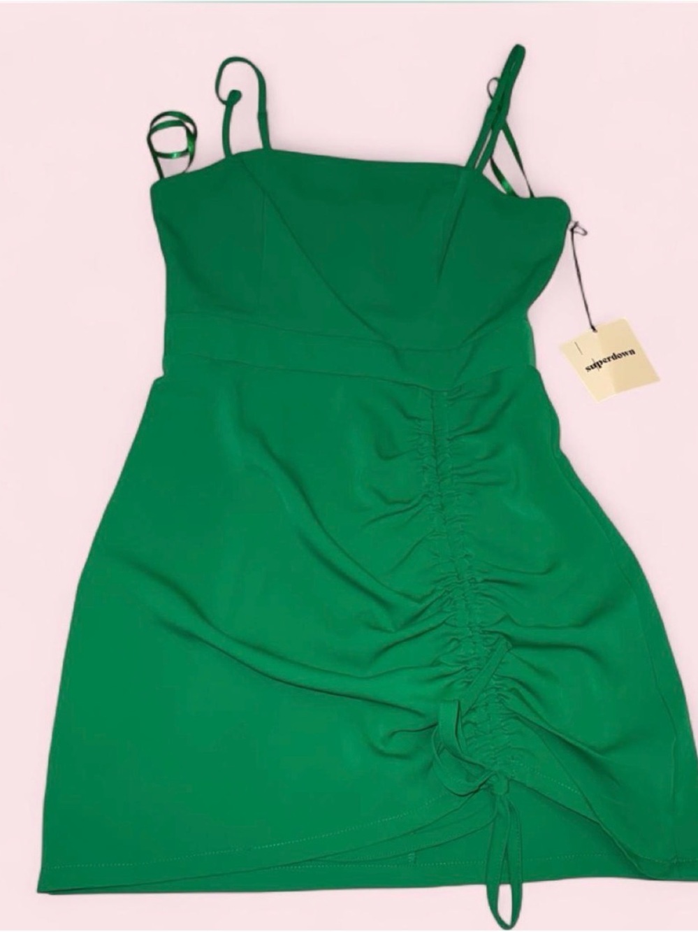 superdown Emerald Green Ruched Mini Dress